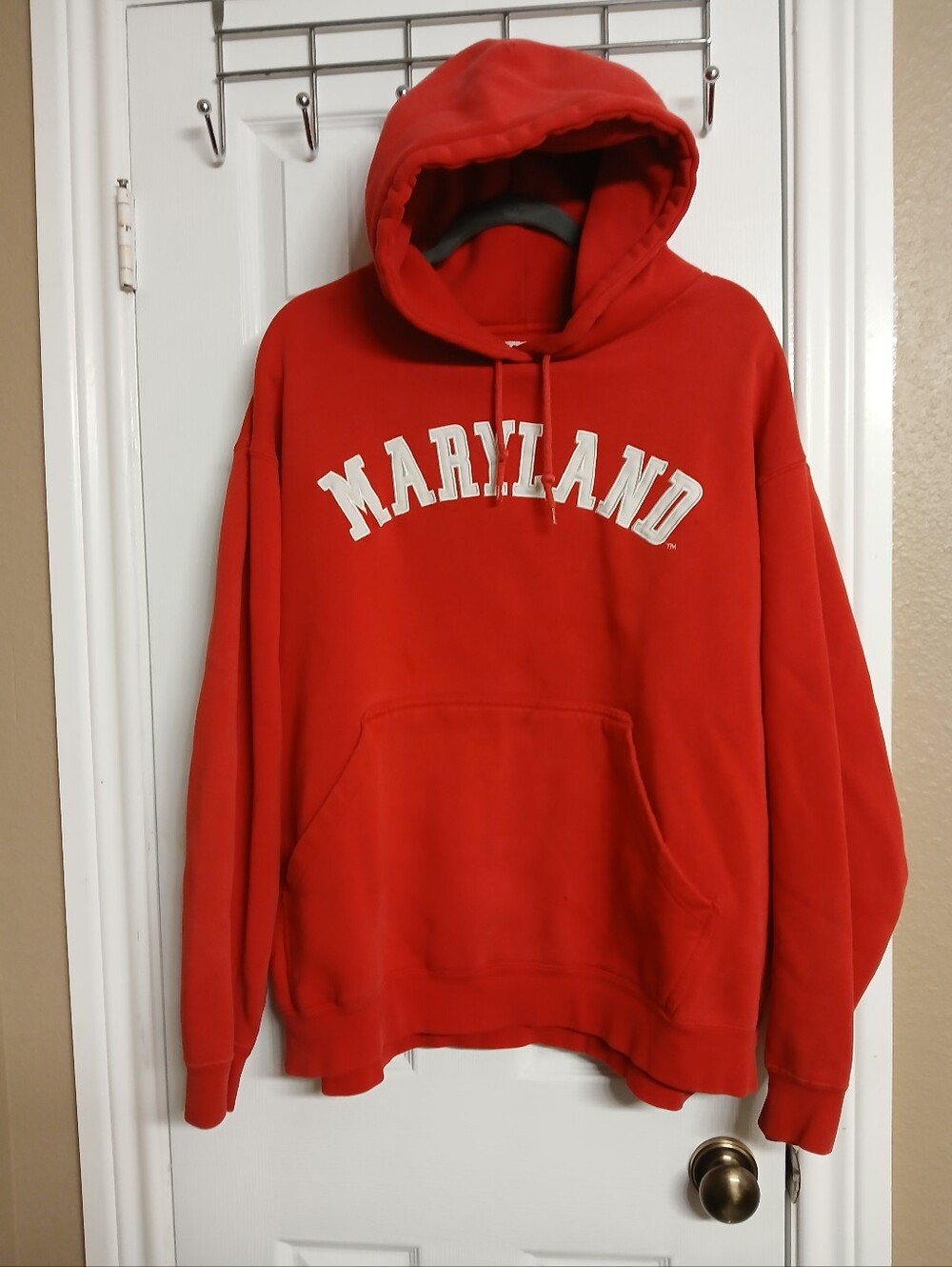 Maryland Red Hooded Sweatshirt Classic College Pullover Vintage Foot Locker XXL